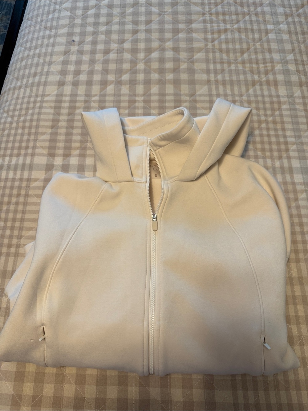 CALIA Scuba Cream Full-Zip Hooded Jacket small